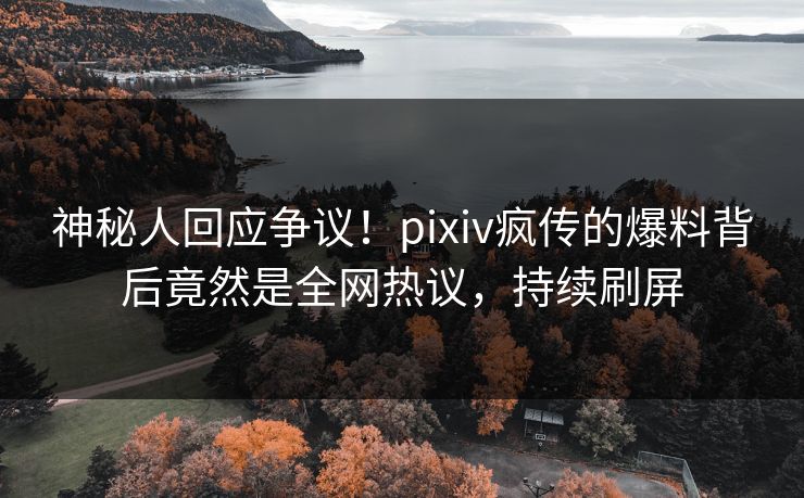 神秘人回应争议！pixiv疯传的爆料背后竟然是全网热议，持续刷屏