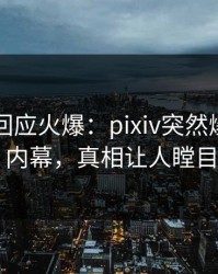 圈内人回应火爆：pixiv突然爆出秘闻内幕，真相让人瞠目