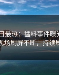 Pixiv今日最热：猛料事件曝光，神秘人现场刷屏不断，持续刷屏