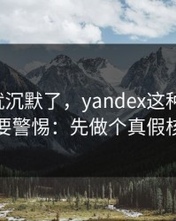 我当场就沉默了，yandex这种词越火，越要警惕：先做个真假核验