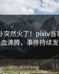 昨晚八卦突然火了！pixiv当事人居然热血沸腾，事件持续发酵