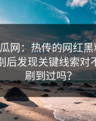 黑料吃瓜网：热传的网红黑料截图：教你识别后发现关键线索对不上你也刷到过吗？