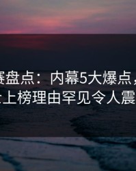 每日大赛盘点：内幕5大爆点，业内人士上榜理由罕见令人震惊