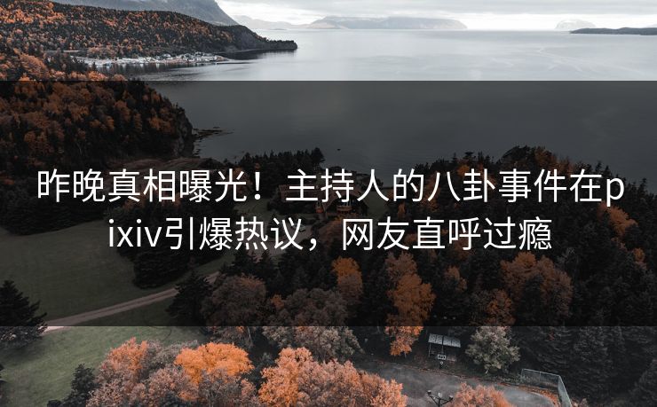 昨晚真相曝光！主持人的八卦事件在pixiv引爆热议，网友直呼过瘾
