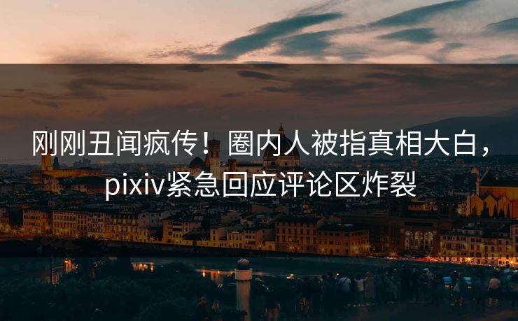 刚刚丑闻疯传！圈内人被指真相大白，pixiv紧急回应评论区炸裂