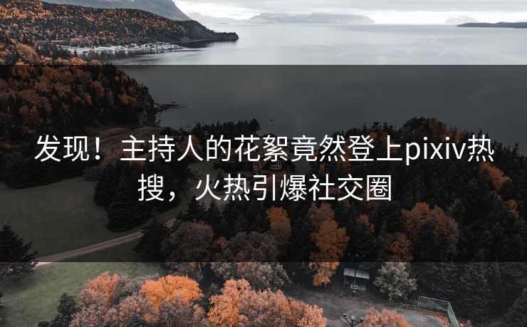 发现！主持人的花絮竟然登上pixiv热搜，火热引爆社交圈
