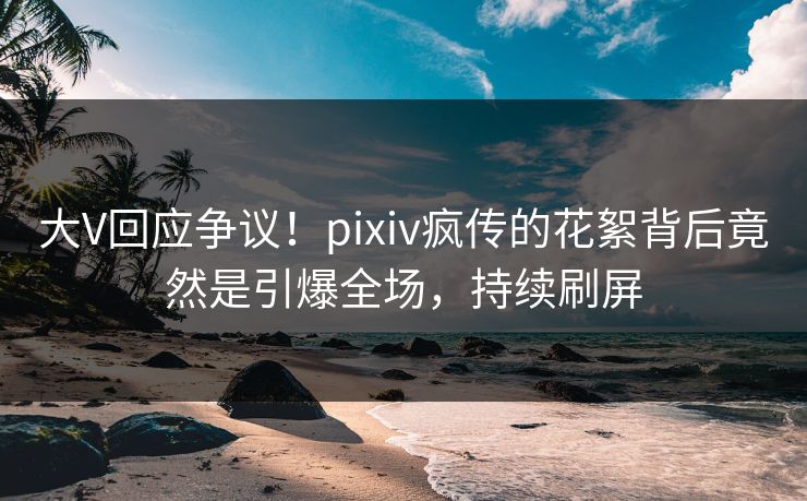 大V回应争议!pixiv疯传的花絮背后竟然是引爆全场,持续刷屏 大V回应争议!pixiv疯传的花絮背后竟然是引爆全场,持续刷屏