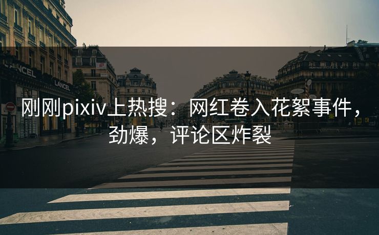 刚刚pixiv上热搜：网红卷入花絮事件，劲爆，评论区炸裂